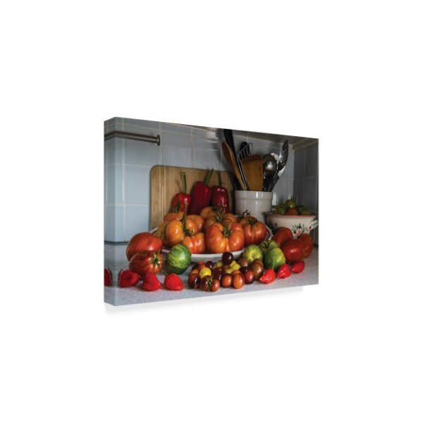 Kurt Shaffer 'Heirloom Tomatoes And Peppers' Canvas Art,12x19